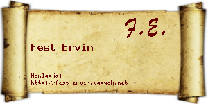 Fest Ervin névjegykártya